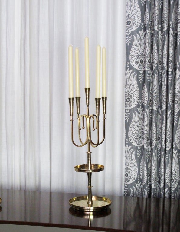 A Dramatic Pair of Candelabra by Tommi Parzinger For Sale 2