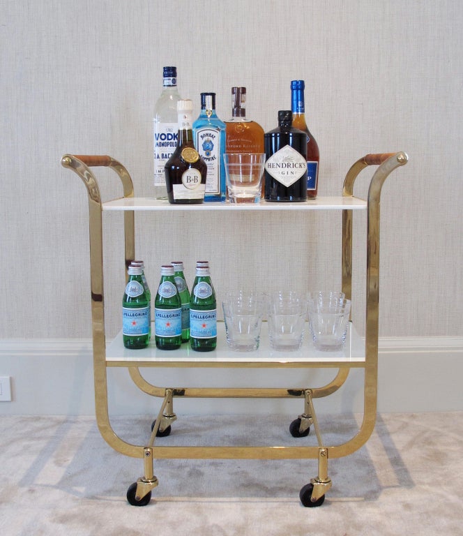 An Elegant Brass Bar Cart at 1stdibs