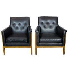 Retro Pair of Club Chairs by Edward Wormley for Dunbar