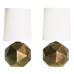 A Handsome Pair of Bonze Table Lamps
