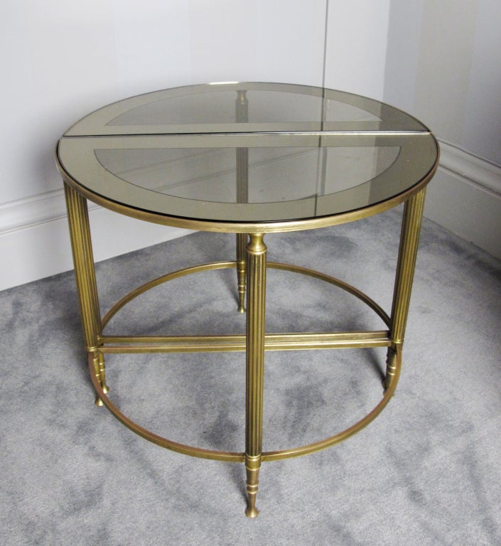A Pair of Brass Demi Lune Tables 2