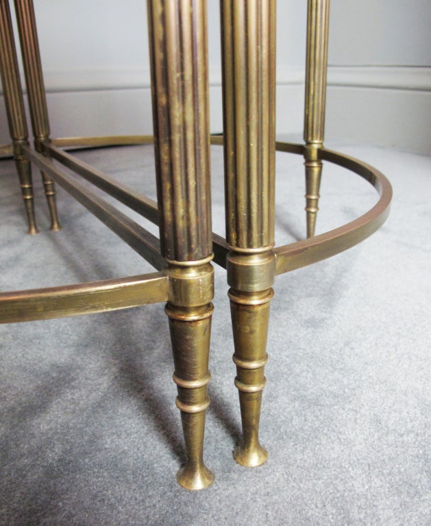 A Pair of Brass Demi Lune Tables 5