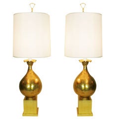 Pair of Highly Decorative Mid-Century Eglomise Lamps