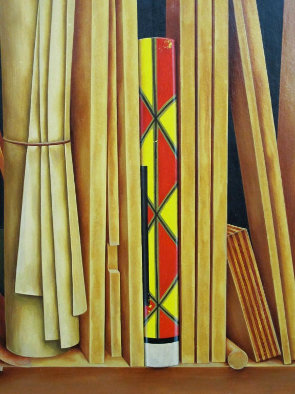 Board Woodwork Shelf - Trompe l'oeil Painting by Kennard M. Harris For Sale