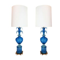Pair of Murano Glass Lamps by Marbro
