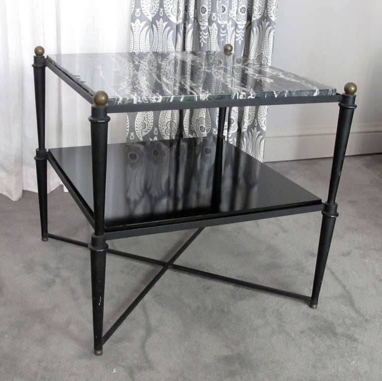 A Handsome Pair of Iron and Marble Tables 4