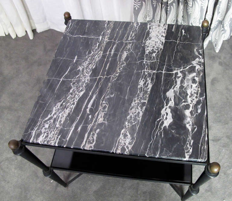 A Handsome Pair of Iron and Marble Tables 3