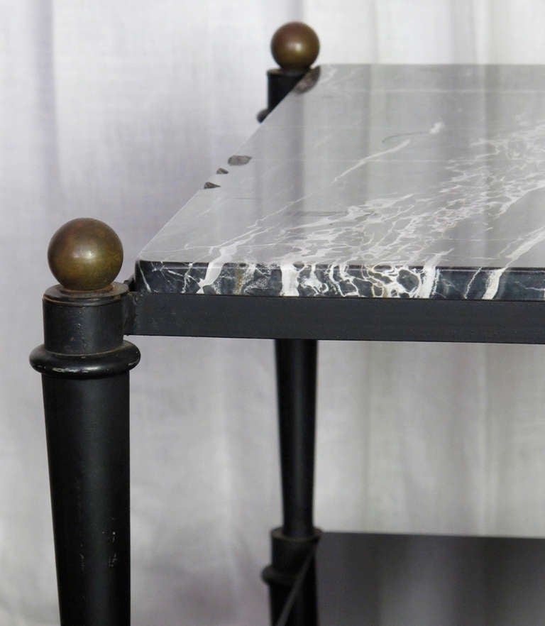 A Handsome Pair of Iron and Marble Tables 1