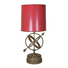 Decorative Bronze 1940's Armillary Table Lamp 11