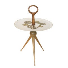 Fornasetti Key Motif Tripod Table