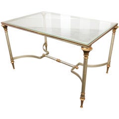 Maison Jansen Style Brass and Steel Coffee Table 11
