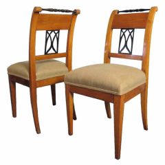 Pair Biedermeier Side or Dining Chairs 8