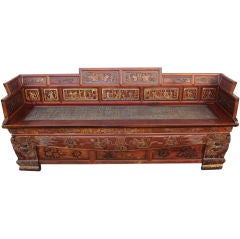 Antique Carved Chinese Bench