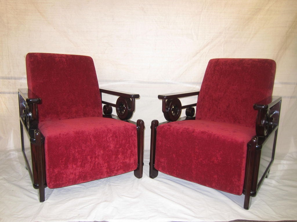 Art Deco Club Chairs In Excellent Condition For Sale In Morristown, NJ