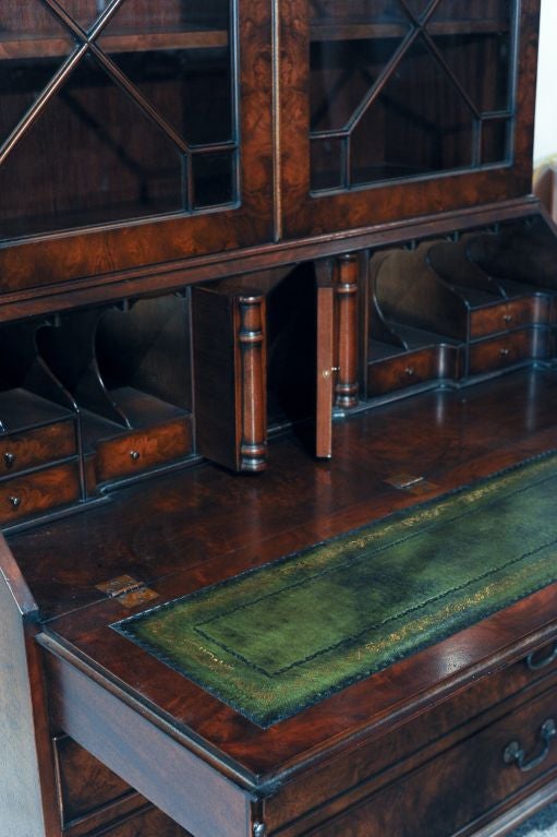 English Burl Walnut Secretary