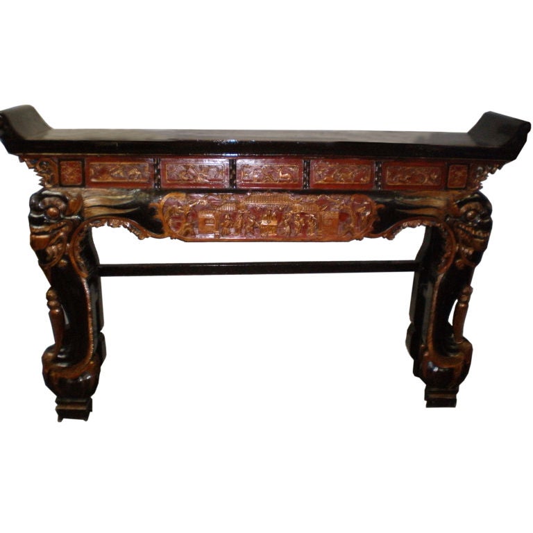 19th Century Forbidden City Ornate Altar Table