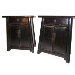 Pair Antique Chinese Two Door Cabinets