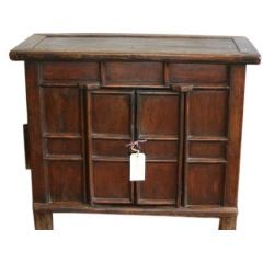 Antique 19th Century Elm Wood Cabinet