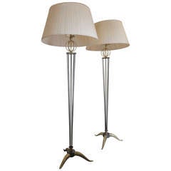Pair of Floor Lamps in the manner of jean Royère