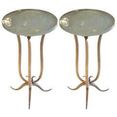 Pair Of End Of Sofa Table By Rene Prou