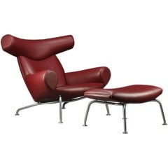 Lounge chair and ottoman by H. J. Wegner