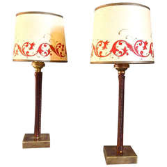 Pair of Table Lamp by Jacques Adnet
