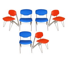 A set of six 1970's chairs.