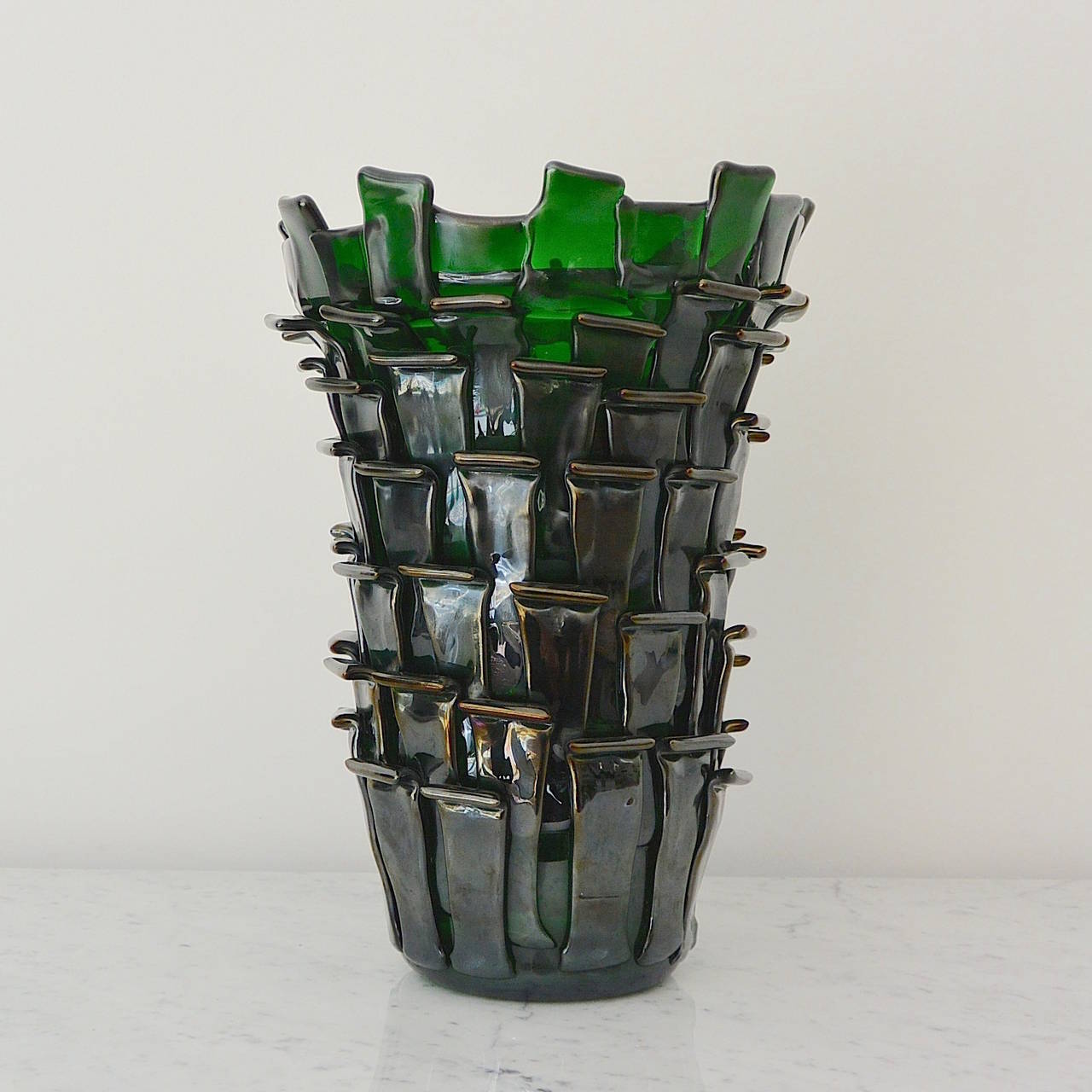 Venini Ritagli Murano Glass Vase
 	Iridized glass