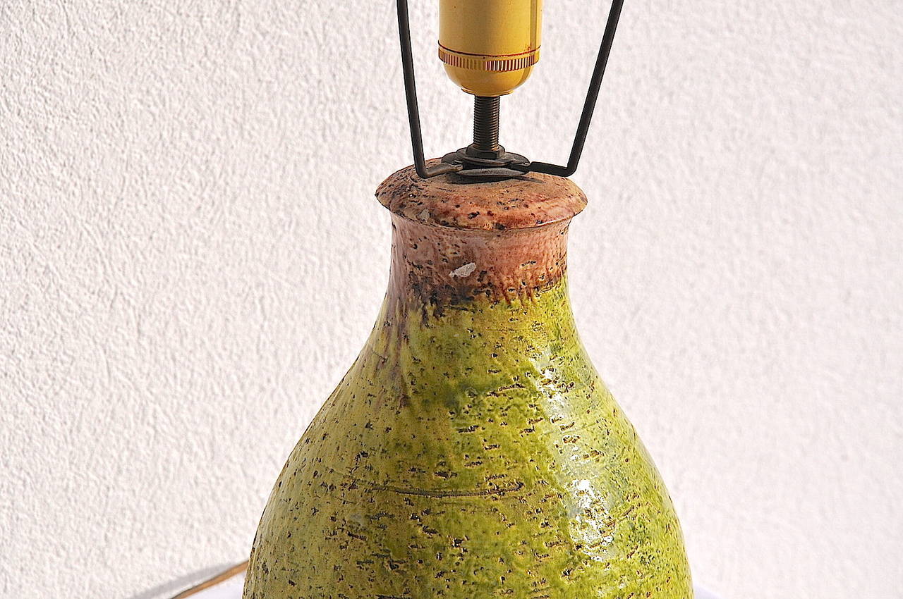 Mid-20th Century Glazed Ceramic Lamp by Marcello Fantoni