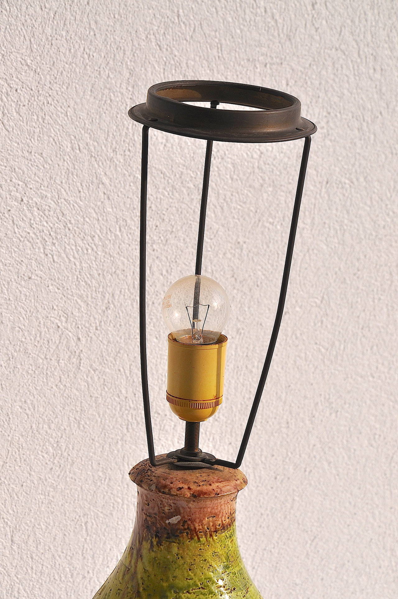 Glazed Ceramic Lamp by Marcello Fantoni 1