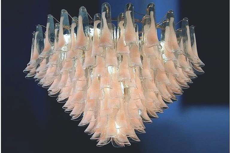 Four giants and spectaculars chandeliers by Mazzega, Murano