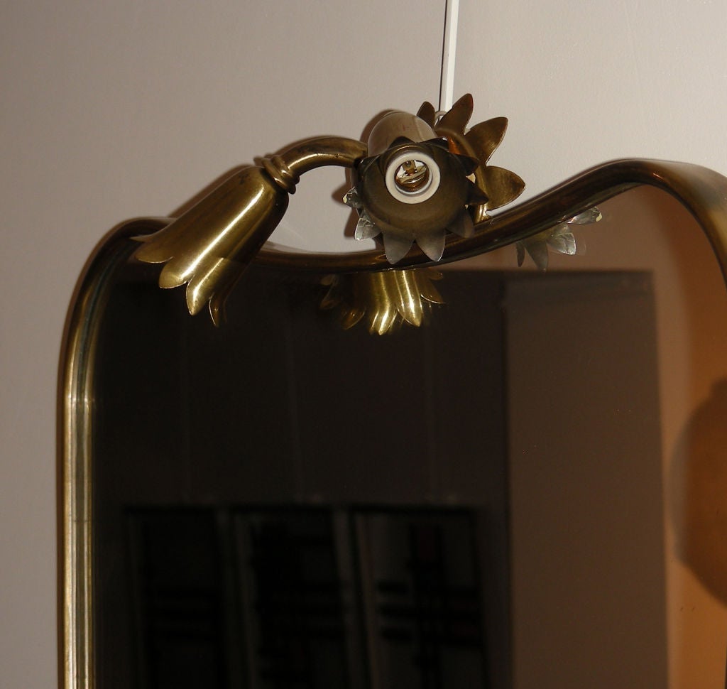 Brass Mirror From Hotel Bristol