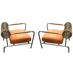 Pair of Kuramata armchairs, sofa with arms