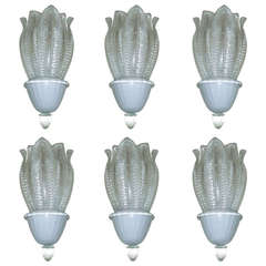 Six Majestic sconces by  Aureliano Toso Murano