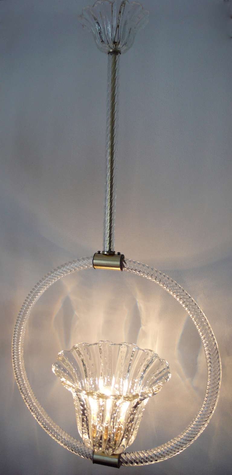 Barovier chandelier in "Bullicante"murano glass