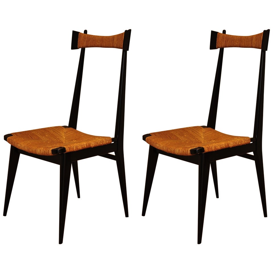 Set of 8 Chairs in the style of ico Parisi