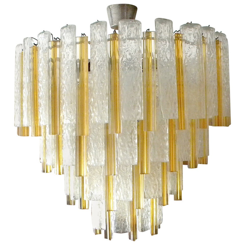 Elegant chandelier of the famous Venini glassworks