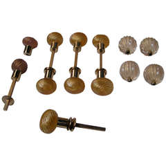 Very rare Seguso Set handles (10 pieces) for bathroom