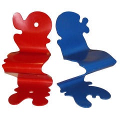 A pair of panton chairs