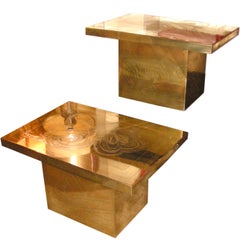 Pair of brass coffee tables by Armand Vonckers