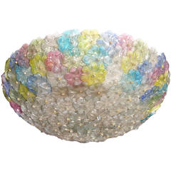 BIg Barovier & Toso Venetian glass flowers basket ceiling