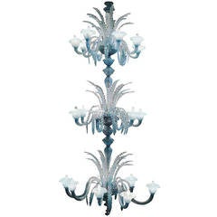 Majestic chandelier blue Marin chandelier by Murano