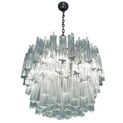 Magnificent Crystal Prism Chandelier by Venini