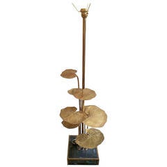 Brass water lily floor lamp