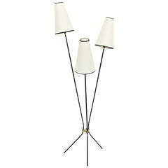 French 1950 Three Shades Floor Lamp