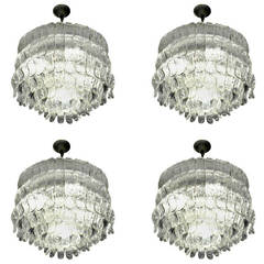 Set Of 4 Amazing And Elegant Hand Blown Murano Chandelier By Mazzega