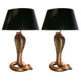 A COBRA PAIR OF LAMP BY TOMMASO BARBI