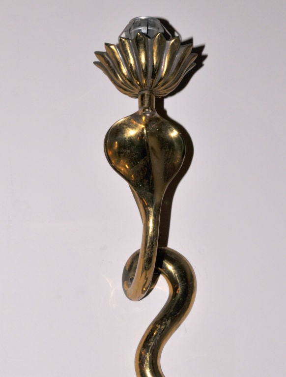 French Pair of cobra Wall Sconce