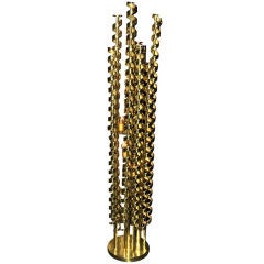 Floor lamp in gilt metal