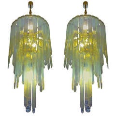 Beautiful pair of chandeliers by Carlo Nason for Mazzega